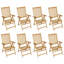 Breeyah 8 - Person Teak Solid Wood Patio Dining Set Extendable Oval Table