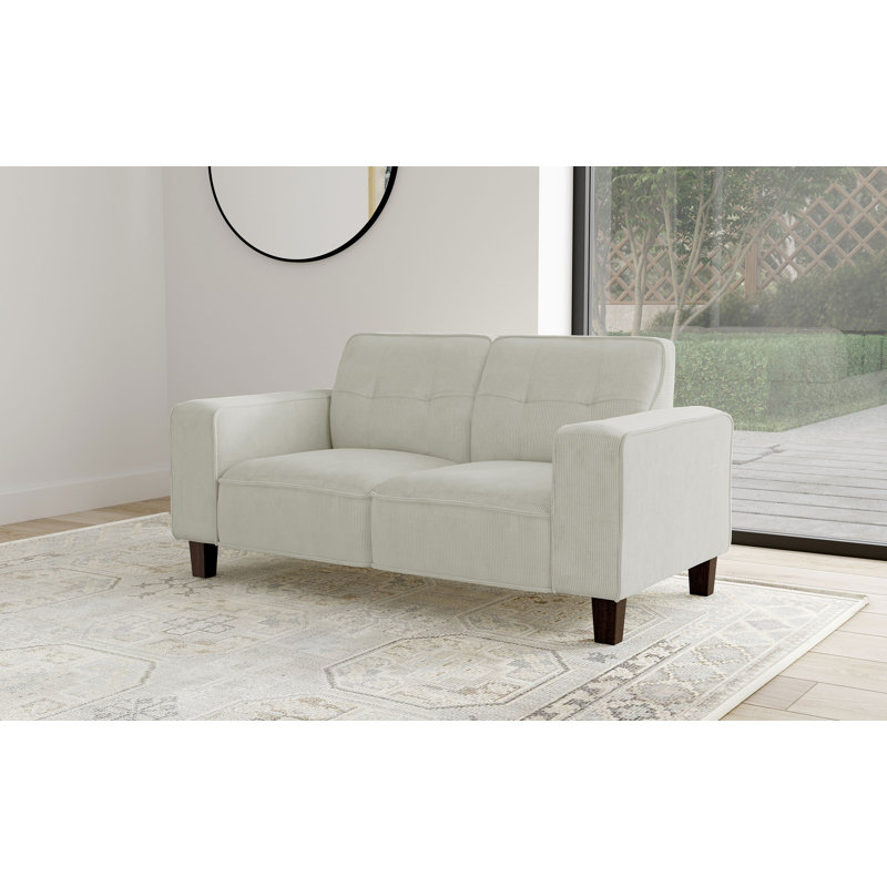 Causeuse capitonnée Torrica, H 31,25 po x l 58,75 po x P 29,5 po, Beige