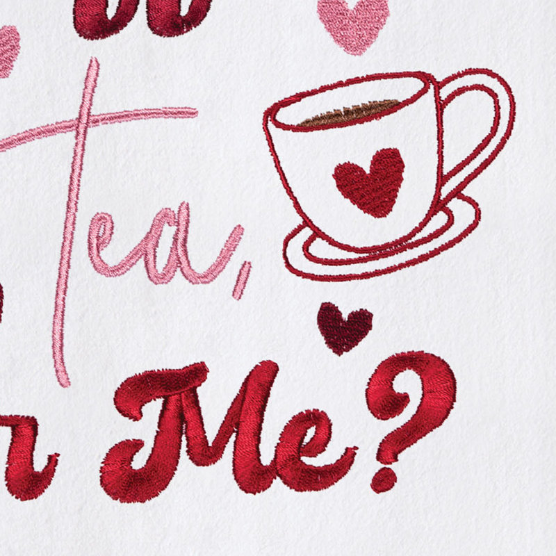 Serviette café, thé ou moi, Café rouge / blanc, thé ou moi