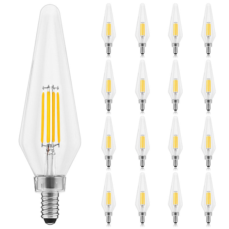 4,5 watts, ampoule DEL C11 à intensité variable, culot candélabre E12, 2700