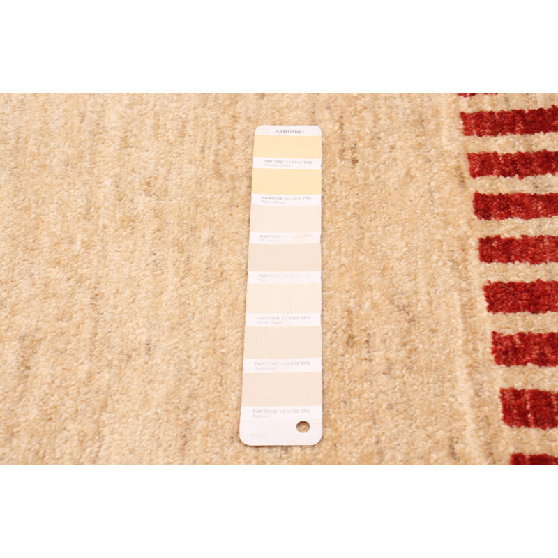 Tapis unique en laine noué à la main 4 pi 3 po x 5 pi 7 po nouvel âge Abery