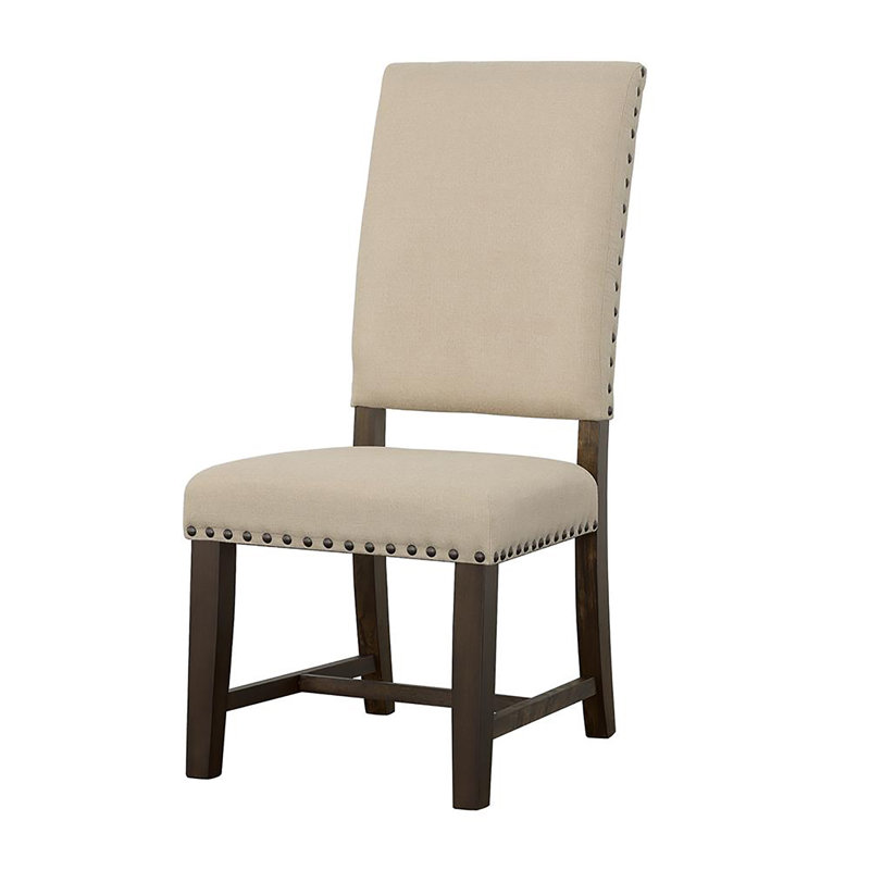 Chaise d'appoint rembourrée beige (ensemble de 2)