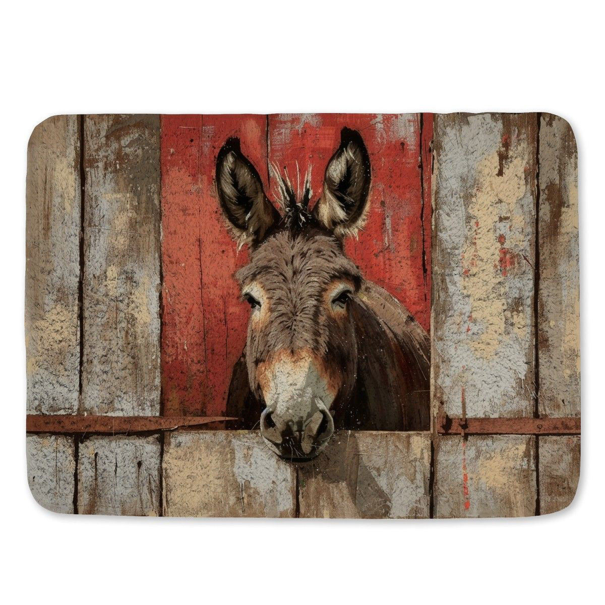 Welcome Mats Funny Beware of Attack Donkey Mat Farmhouse Bath Mat Outdoor Paw Mat ( Size : 65X90CM
