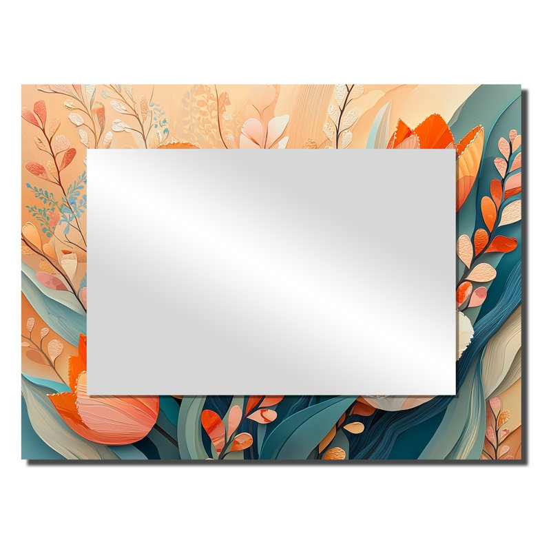 Pastel Colors of Tulips Dream Fragments II - Miroir moderne pour décoration murale - imprimé sur métal, 24 po x 32 po