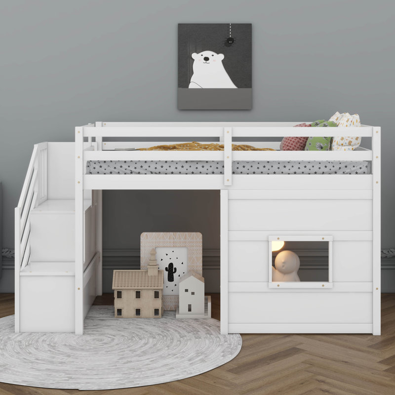Jennylee Kids Twin Loft Bed, White
