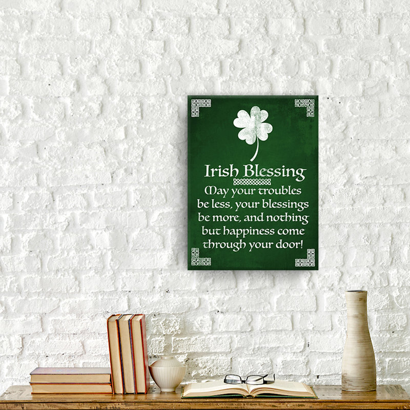 Reproduction d’art sur toile, "Irish Blessing" par Tristan Scott, H 16 po x l 12 po x p 0,75 po