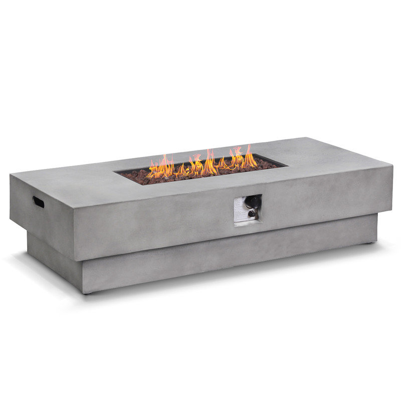 60" Rectangular Propane Fire Pit Table with Lava Rocks – 50,000 BTU Outdoor Gas Fireplace for Patio or Deck