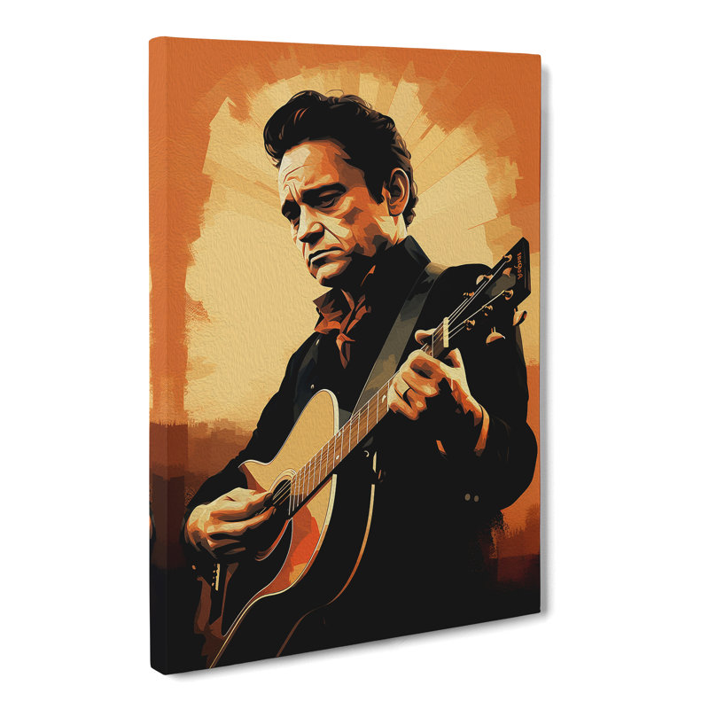 Johnny Cash - Wrapped Canvas, 50cm H x 35cm W x 3cm D