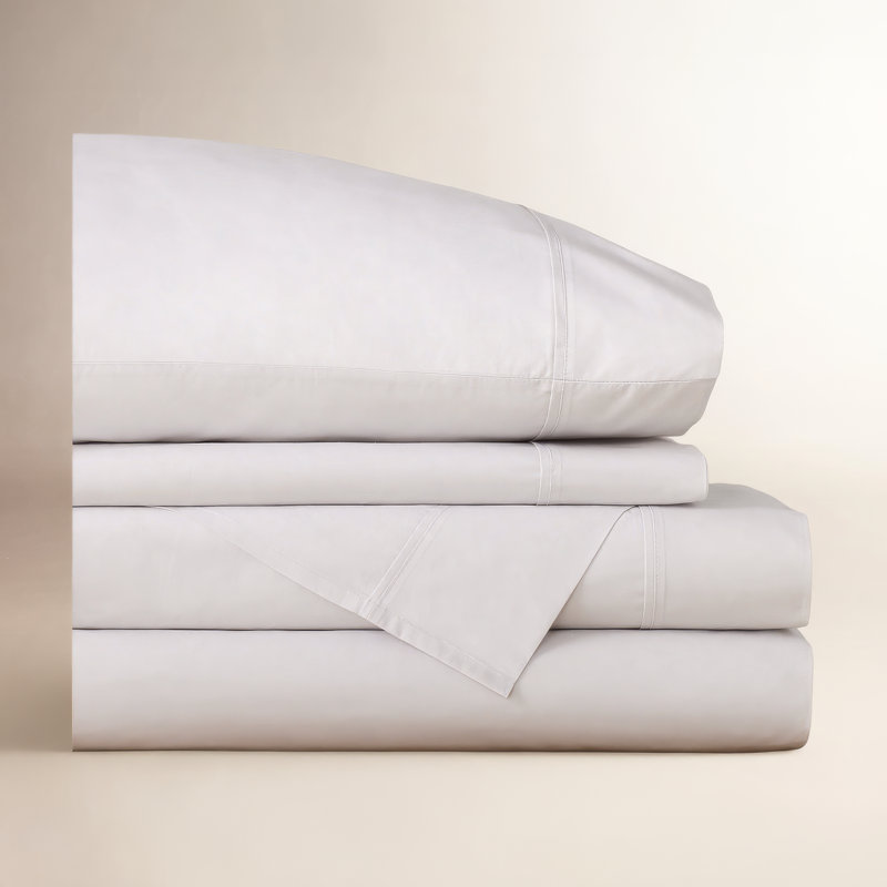 Coyer Classic Cotton Percale Sheet Set, Soft Gray, Queen Sheet Set + 1 Fitted Sheet + 2 Pillowcases