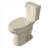 19" Elongated ADA Height Toilet Two-Piece Tall Toilet for Seniors, 1.28 GPF Single Flush Bone, Map Flush 1000g with Soft Close Seat-111494095