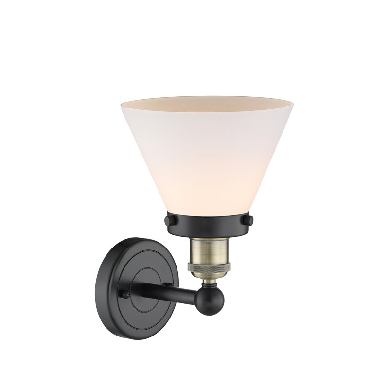 Chesterhill Armed Sconce, Matte White, Black Antique Brass