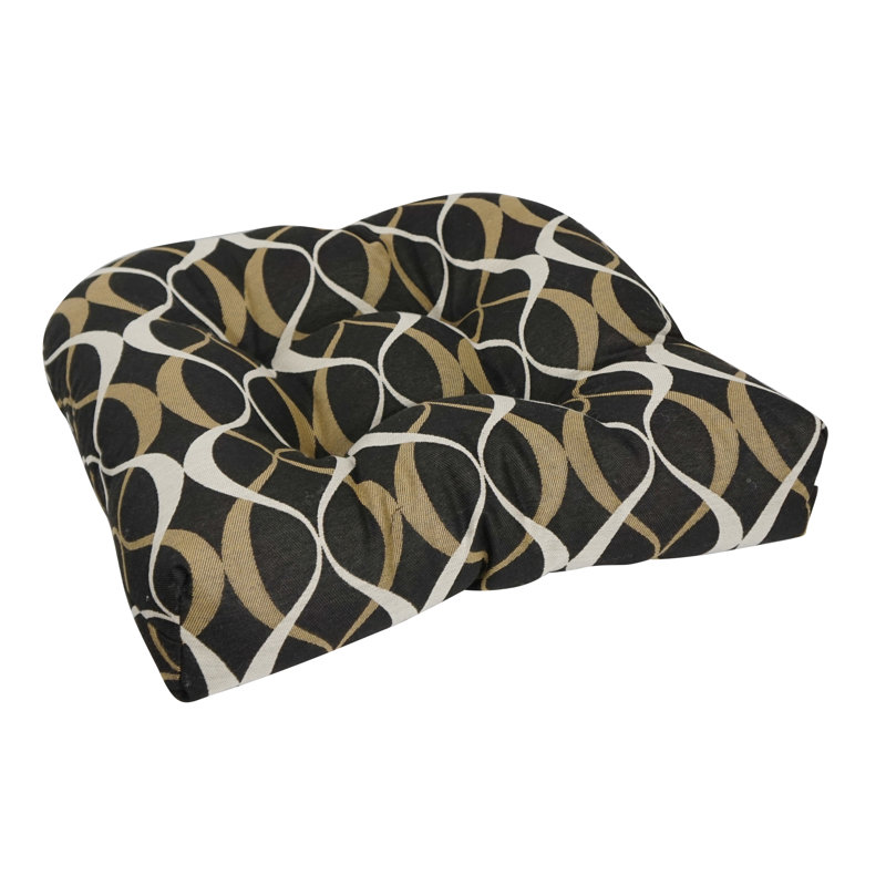 Outdoor 5'' Seat Cushion, Black/Gold