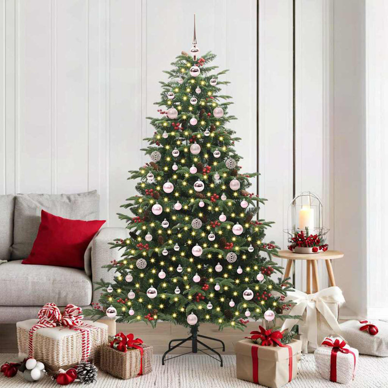 Artificial Christmas Tree with LEDs with Stand Green, 5.91 ft