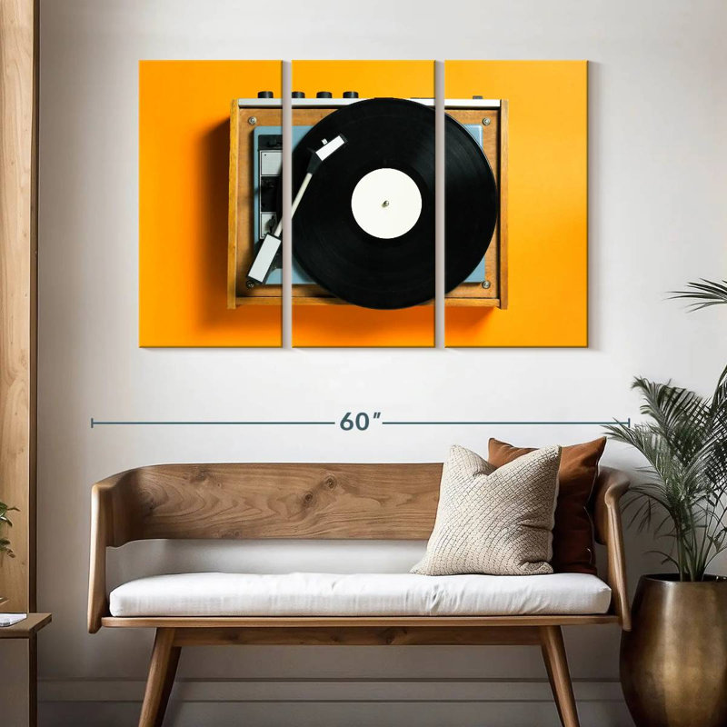 Tourne-disque jaune Abarca, H 32 po x l 50 po