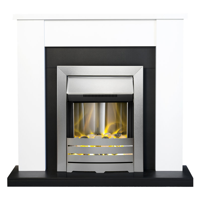 Solus Adam 100 cm W Electric Fireplace with 6824.28 BTU, White