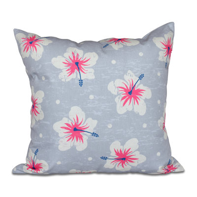 Hibiscus Blooms Outdoor Square Pillow Cover and Insert