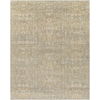 Tapis gris anthracite / beige clair / beige en laine noué à la main Hoya