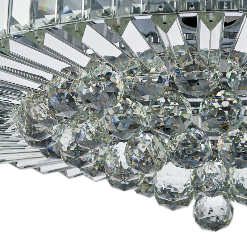 Presnell Dimmable Crystal Ceiling Fan with LED Lights and Remote Control, 48"