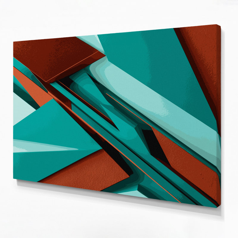 «Geometric Abstraction 48», art mural sur toile brune, H 16 po x l 20 po
