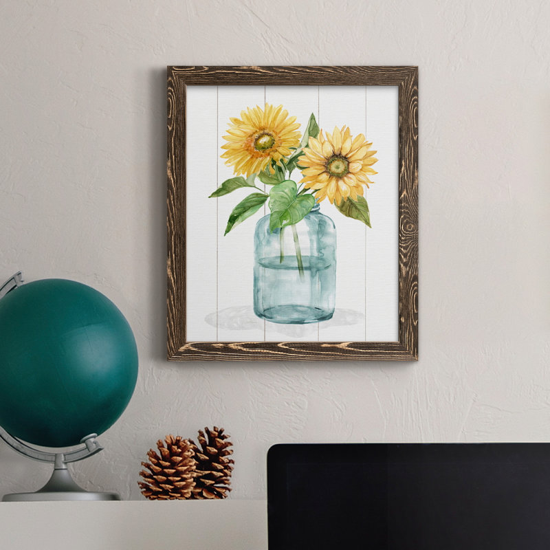 Sunny Day I - cadre photo, impression sur toile, H 44 po x l 31 po x P 1 po, Toile avec cadre noyer
