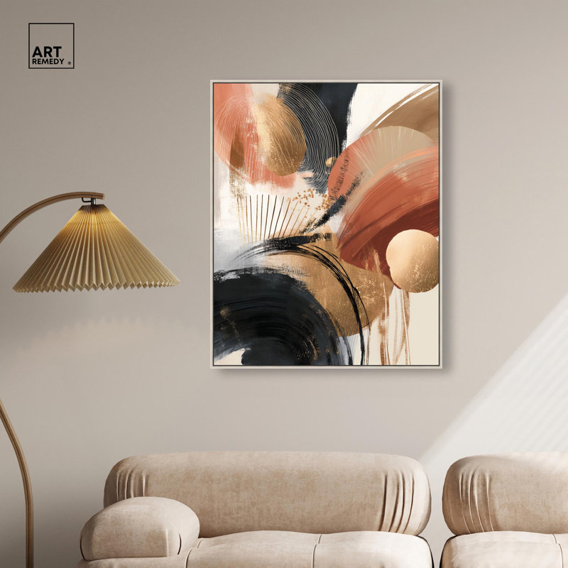 Décoration murale boho «Terrestre Sweep I» par Art Remedy, cadre argenté, 30 x 36, H 37 po x l 31 po, Cadre argenté
