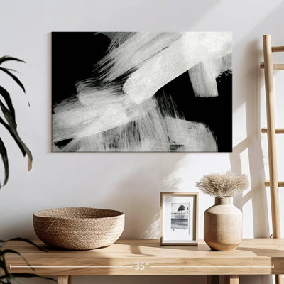 «Black and White Abstract», reproduction sur toile