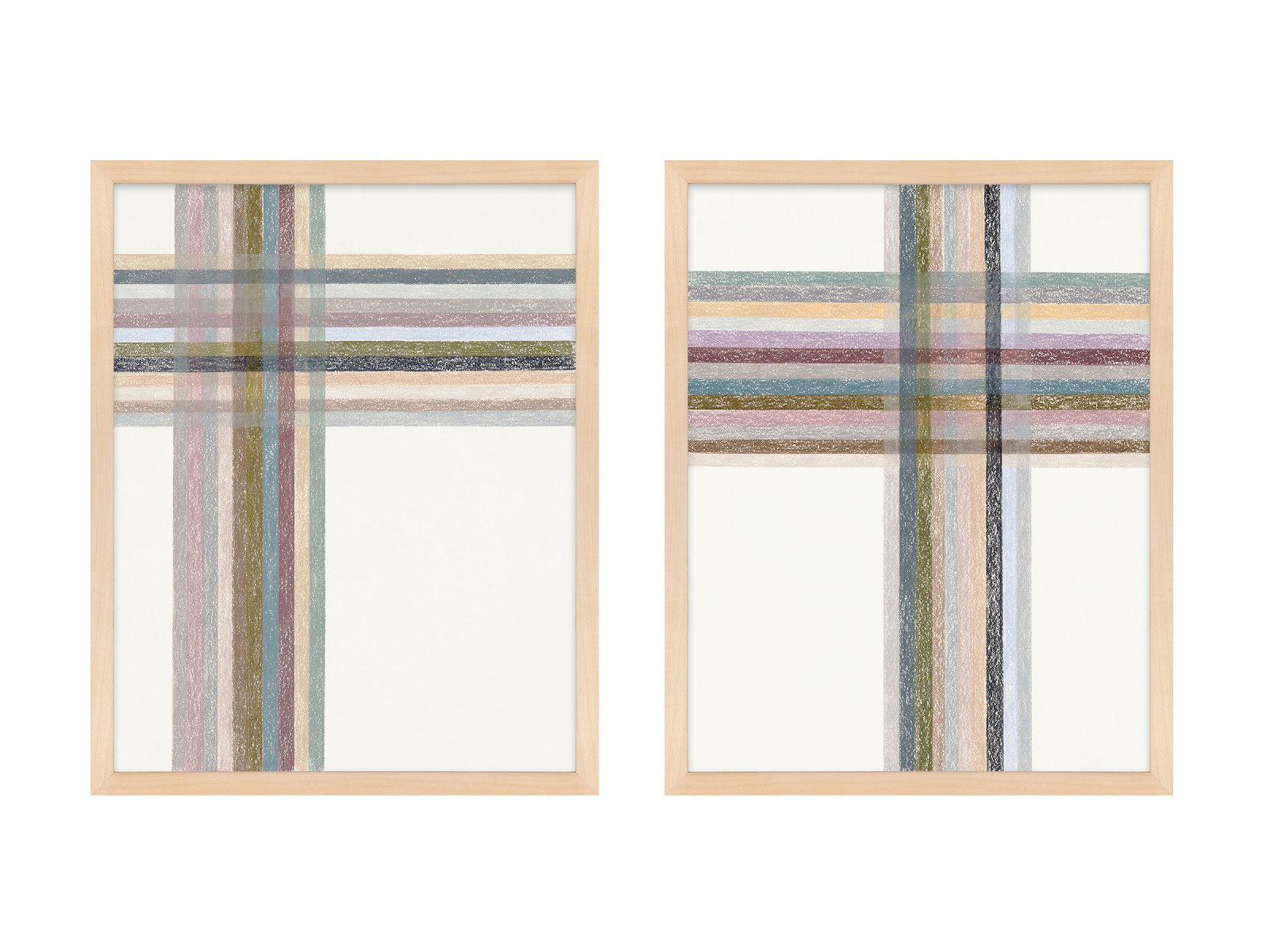Lagos "Intersections Vertical" Print, 20" W x 25" H, Maple Framed