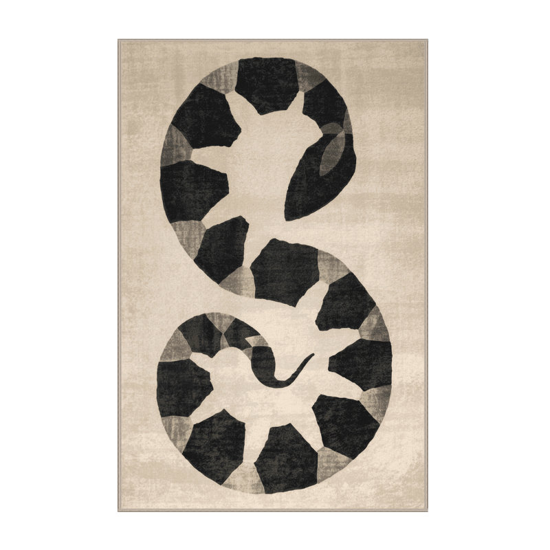 Tapis beige lavable à la machine Hamilton Jormungandr, 3 x 5