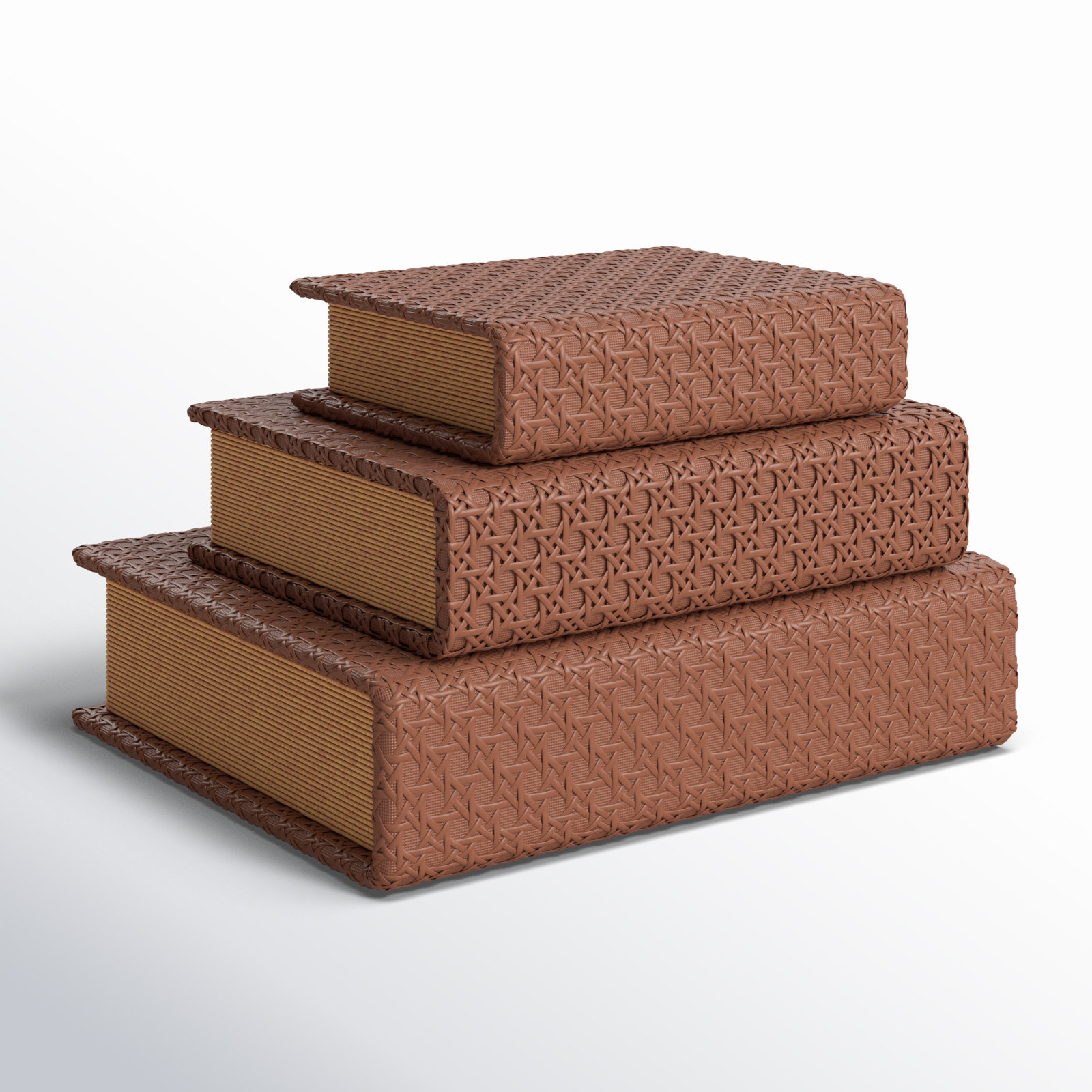 Vanora Faux Leather Book Box Set, Brown