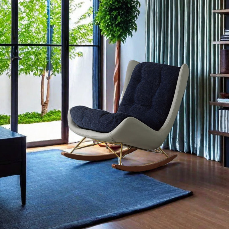 Chaise berçante simple décontractée Home, Noir