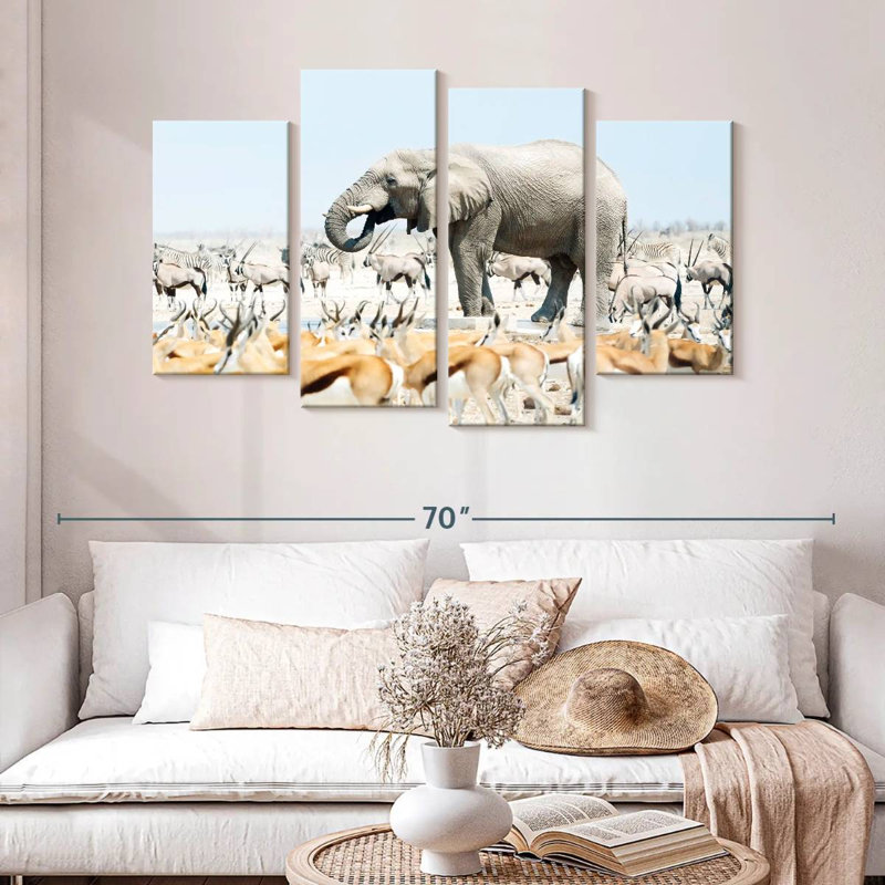 Brampt Safari Etosha Elephant, 32" H x 52" W