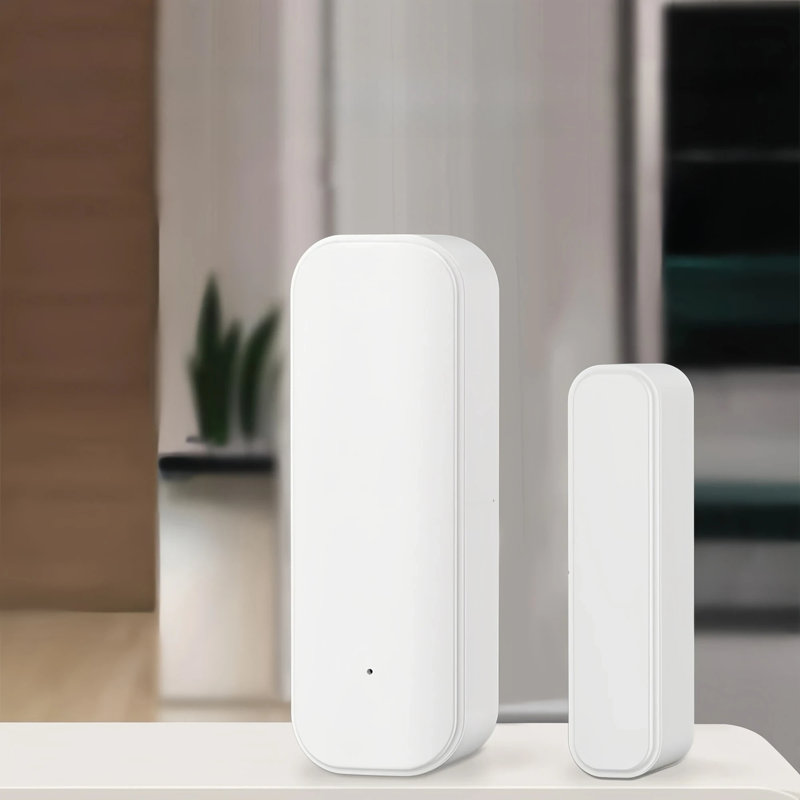 Capteur de porte et de fenêtre intelligent Wi-Fi, aucun capteur de contact sans fil requis avec alertes de l'application, compatible avec Alexa et Google Assistant (blanc, pile non incluse)