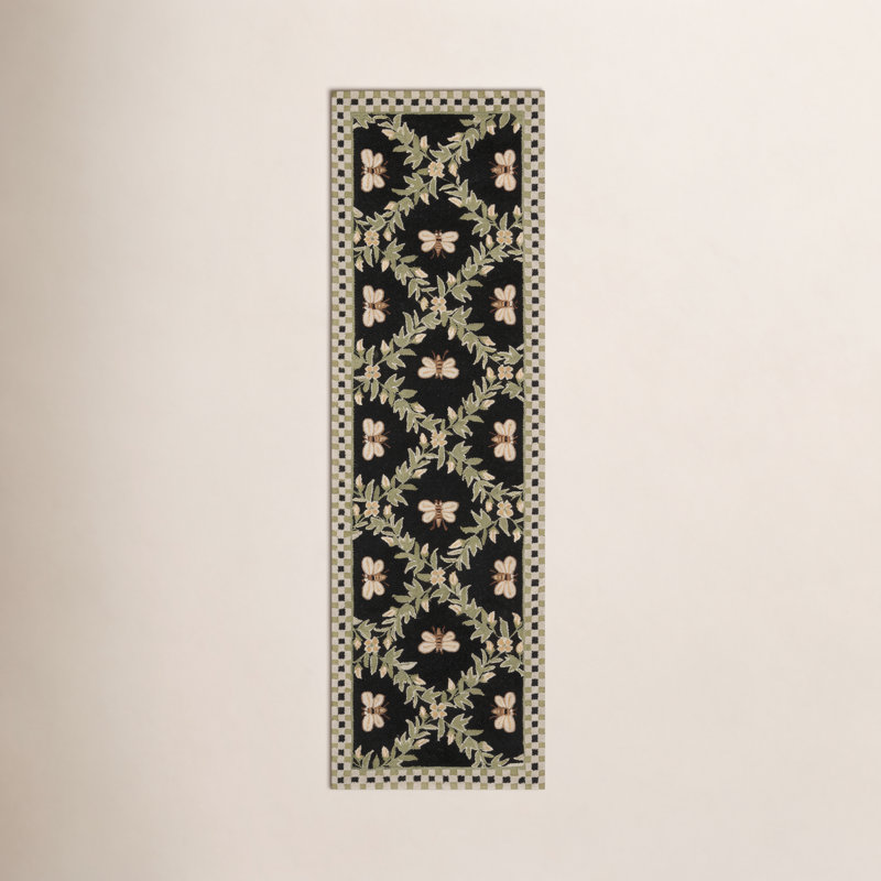 Tapis en laine crocheté à la main style sud-ouest, Tapis de couloir 2 pi 6 po x 8 pi