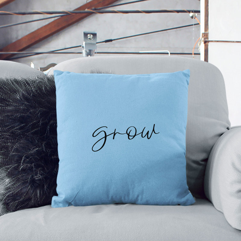 Grow Square Throw Cushion, 40cm H x 40cm W x 15cm D, Stone