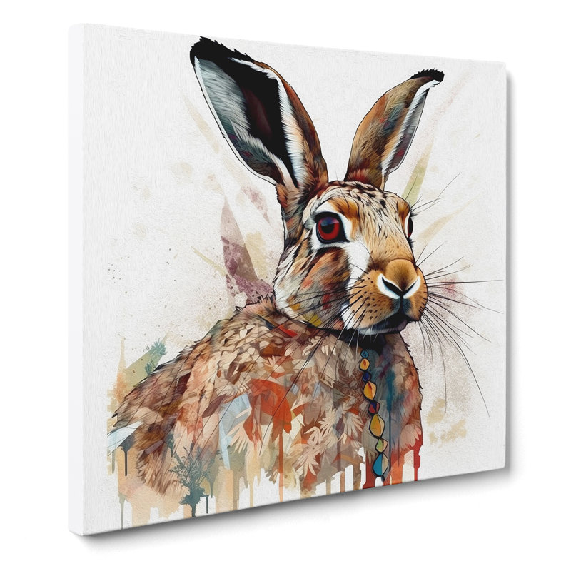 Hare Graphic - Wrapped Canvas