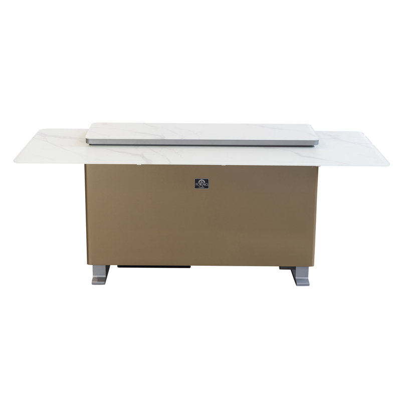 Table de bar blanche Elevato, Plateau blanc / base brune