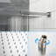 Robinet de baignoire et douche mural avec pomme de pluie carrée de 10 pouces, barre coulissante réglable 26,18, double fonction, installation facile, robinet en nickel brossé, à nettoyer,-121320219