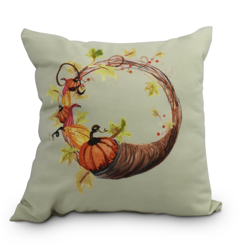 Harvest Reversible Throw Pillow, Light Green, 16" x 16"