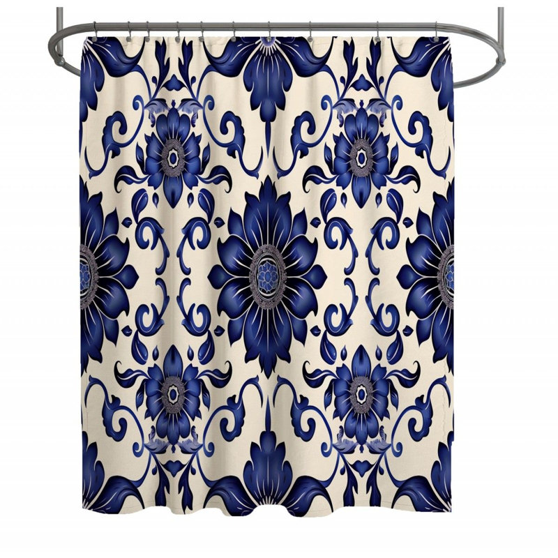Trevoux Floral Shower Curtain, 93" H x 70" W