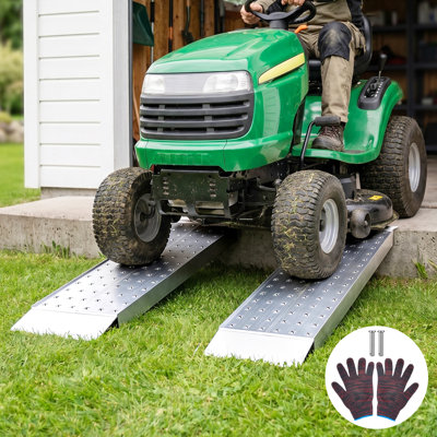 Aluminum Trailer Ramps, 39 x 12 in, Heavy-Duty ATV Ramp Set with Anti-Slip Plates, 3000LBS Combined Capacity Loading Ramps for Motorcycles, Lawn Mowers, Farm Tractors, Carts