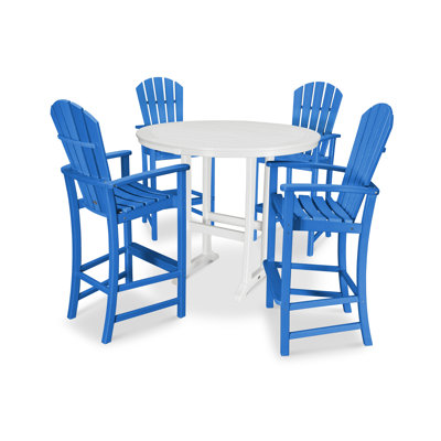 POLYWOOD Palm Coast 5-Piece Round Bar Set