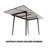 47" Expandable To 63" Inch MDF Square White Marble Patterned Dining Table, Modern Industrial Kitchen And Dining Table, Equipped With Tapered Black Metal Legs