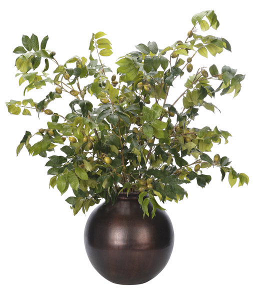 Olive Branch, Metal Jar, 38wx28dx41h