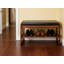 Banc à chaussures en bois massif avec coussin, étagère à chaussures à 2 niveaux et banc de rangement pour couloir, salon et vestibule