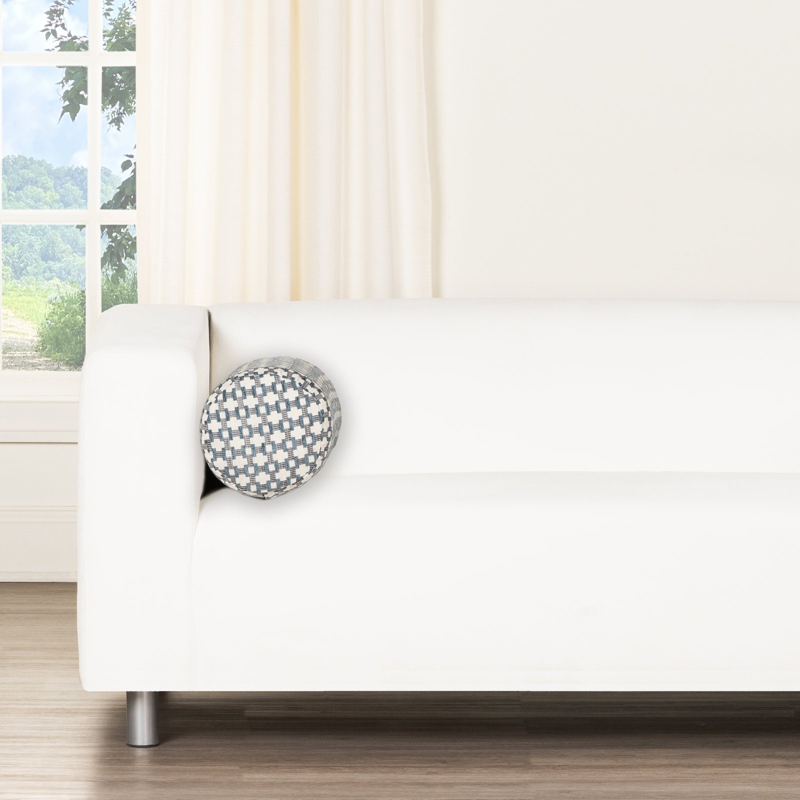 Birch Lane Stride Throw Pillow Bolster, Blue Geometric