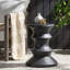Table d'appoint en béton léger - Conception simple, finition noire, l 15,75 po x P 15,75 po x H 20 po, aucun assemblage requis, détails fabriqués à la main