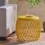 Table d'appoint en fer jaune mat à couper le souffle, design mis en valeur, 48,7 cm x 48,7 cm x 45 cm, capacité de charge de 9 kg. Table élégante et résistante.