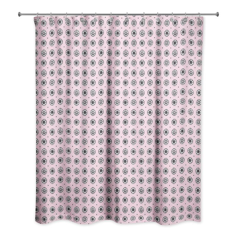 Rideau de douche simple Hance, Rose