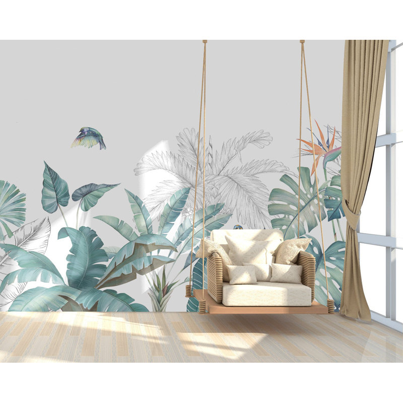 Papier peint amovible Tropical Greeny, L 9 po x l 15 po