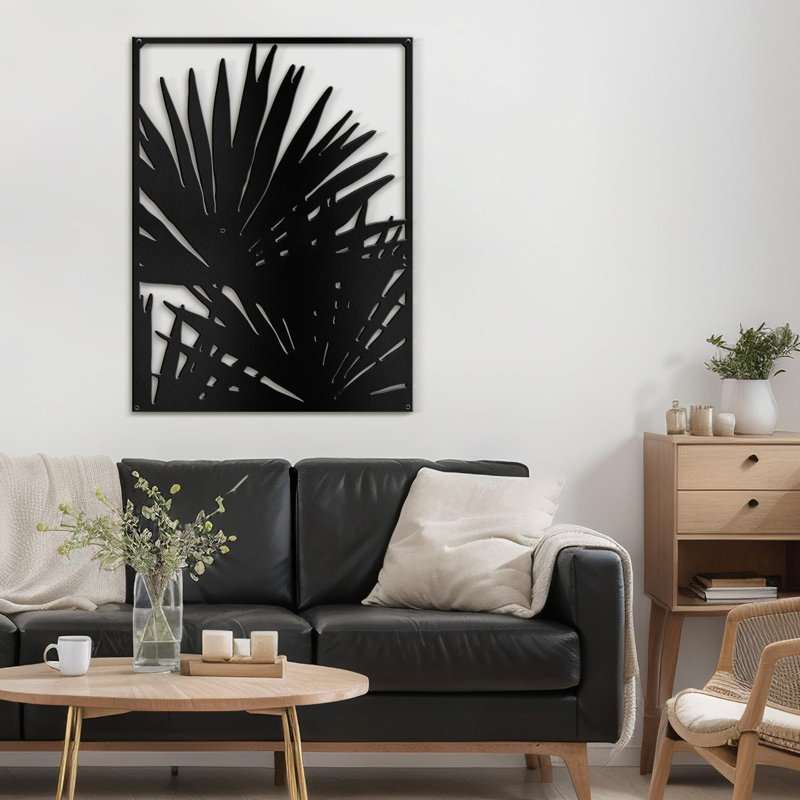 Décoration murale décorative murale en métal, H 30 po x l 22,39 po x P 0,05 po, Noir